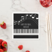 ピアノのキーボードと音楽ノート スタンダードカクテルナプキン (インサイチュ)