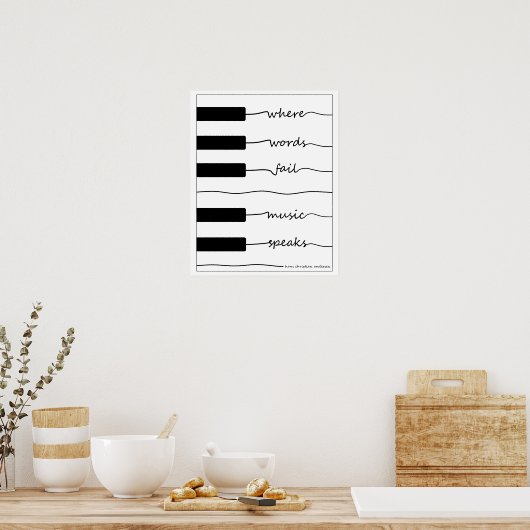 ピアノのキーボードポスタ感動的ー ポスター (キッチン)