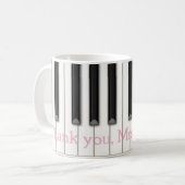 ピアノのキーボード名前をカスタムするまたは4色のメッセージ コーヒーマグカップ (正面左)