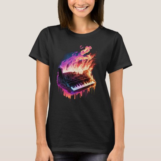 ピアノのキーボード(火) 1 Tシャツ (正面)
