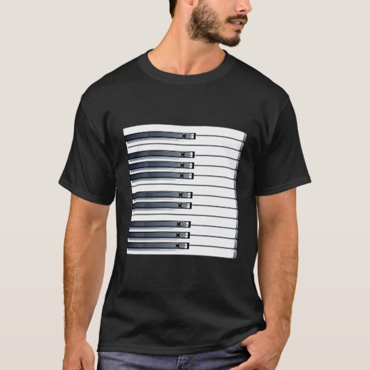 ピアノのティーキーボード音楽ピアノの鍵ピアノの愛 Tシャツ (正面)