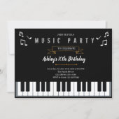 ピアノのテーマパーティーの招待 招待状 (正面)