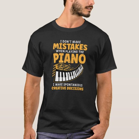 ピアノのピアノは遊間違えない Tシャツ (正面)