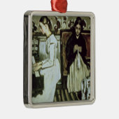 ピアノのポールセザンヌ|の女の子、1868-69年 メタルオーナメント (右)