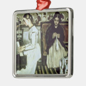 ピアノのポールセザンヌ|の女の子、1868-69年 メタルオーナメント (左)