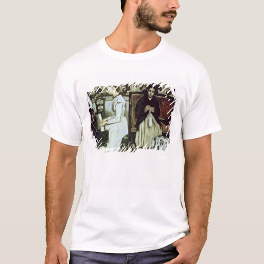 ピアノのポールセザンヌ|の女の子、1868-69年 Tシャツ (正面)