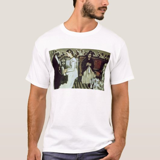 ピアノのポールセザンヌ|の女の子、1868-69年 Tシャツ (正面)