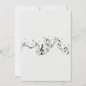 ピアノのメロディ音楽ノート誕生日 招待状 (裏面)