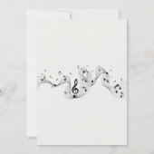 ピアノのメロディ音楽ノート誕生日 招待状 (裏面)