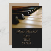 ピアノのリサイエレガントタルスタイリッシュ演奏 招待状 (正面/裏面)