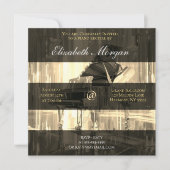 ピアノのリサイタル金ゴールド 招待状 (正面)