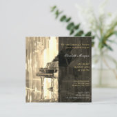 ピアノのリサイタル金ゴールド 招待状 (スタンド正面)