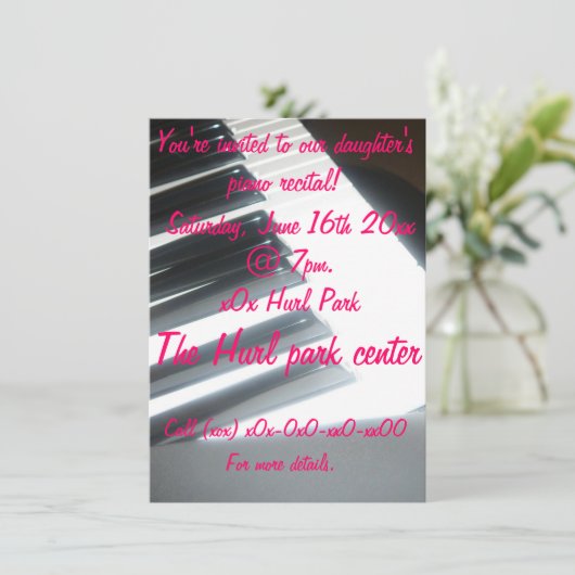 ピアノのリサイタル 招待状 (スタンド正面)