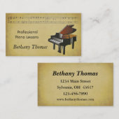 ピアノのレッスンのピアノ販売 名刺 (正面/裏面)