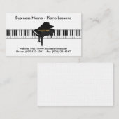 ピアノのレッスンの名刺: ピアノ3Dモデル 名刺 (正面/裏面)