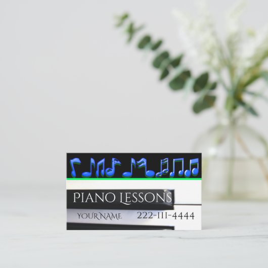 ピアノのレッスンの名刺 名刺 (スタンド正面)