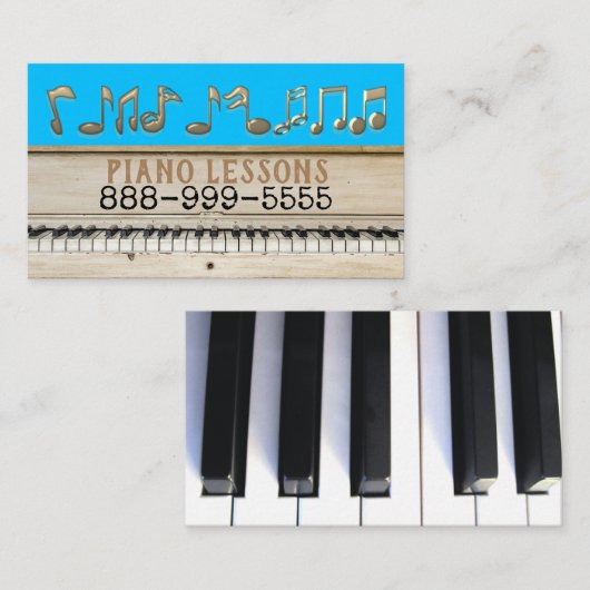 ピアノのレッスンの名刺 名刺 (正面/裏面)