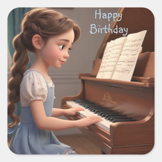 ピアノのレッスン スクエアシール (正面)