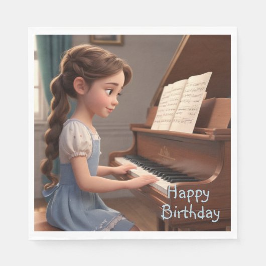 ピアノのレッスン スタンダードランチョンナプキン (正面)