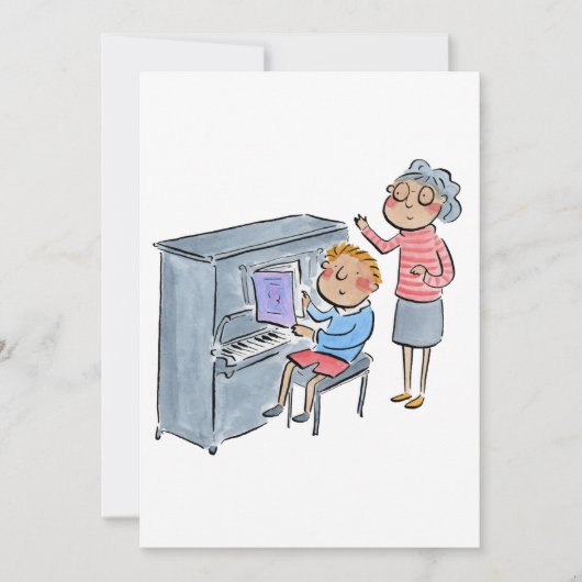 ピアノのレッスン 招待状 (正面)