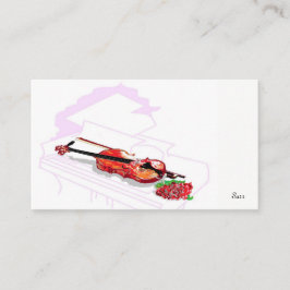 ピアノの中のビジネスカードバイオリン 名刺