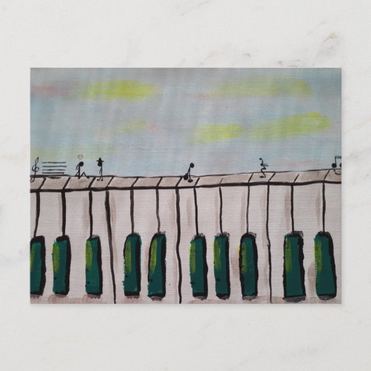 ピアノの人はがき ポストカード (正面)