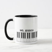 ピアノの先生へのプレゼント ピアノ鍵盤 コーヒー マグカップ (左)