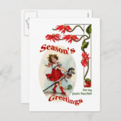 ピアノの先生 ヴィンテージガール への 季節のご挨 シーズンポストカード (正面/裏面)