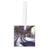 ピアノの埃を払う キューブオーナメント (正面)