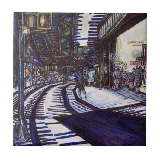 ピアノの埃を払う タイル (正面)