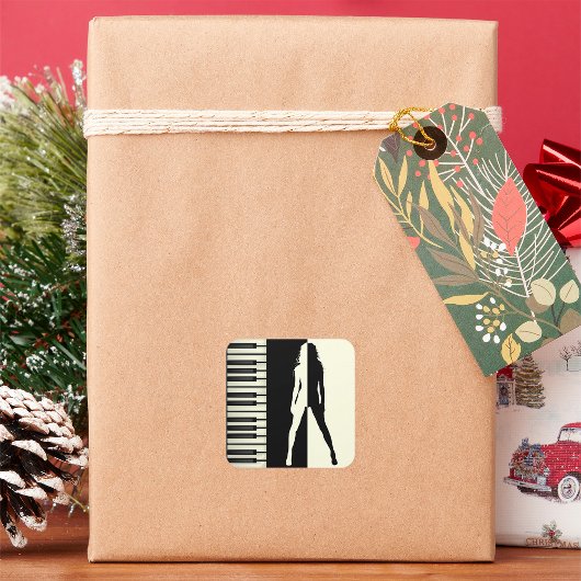 ピアノの女性 スクエアシール