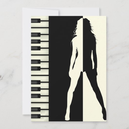 ピアノの女性 招待状 (正面)
