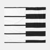 ピアノの幾何鍵 フリースブランケット (正面(横))