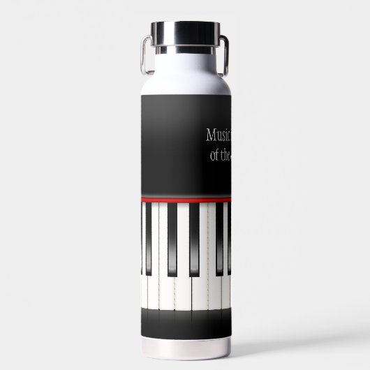ピアノの引用文キーボード ウォーターボトル (正面)