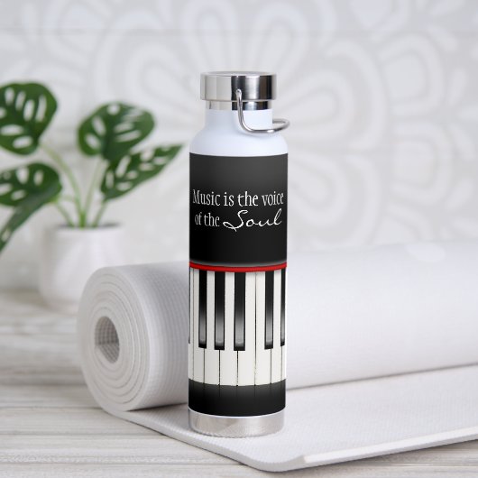 ピアノの引用文キーボード ウォーターボトル (ヨガ)
