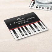 ピアノの引用文キーボード スクエアペーパーコースター (アングル)