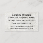 ピアノの教師のミュージシャンの名刺 名刺 (裏面)