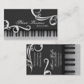 ピアノの教師のレッスン名刺のエレガントな渦巻 名刺 (正面/裏面)