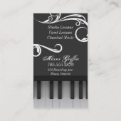 ピアノの教師のレッスン名刺のエレガントな渦巻 名刺 (裏面)