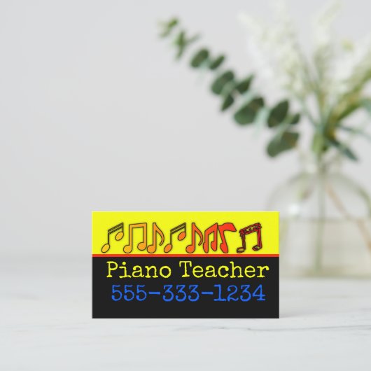 ピアノの教師の名刺 名刺 (スタンド正面)