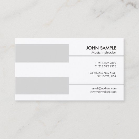 ピアノの教師の音楽のレッスンの指示の贅沢 名刺 (正面)