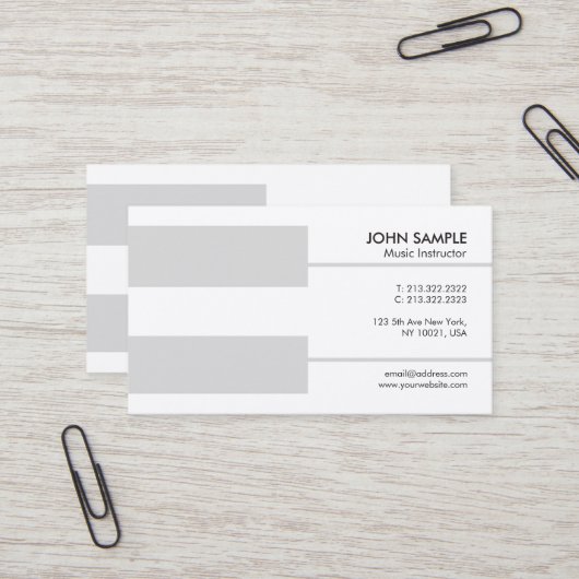 ピアノの教師の音楽のレッスンの指示の贅沢 名刺 (正面/裏面インサイチュ)