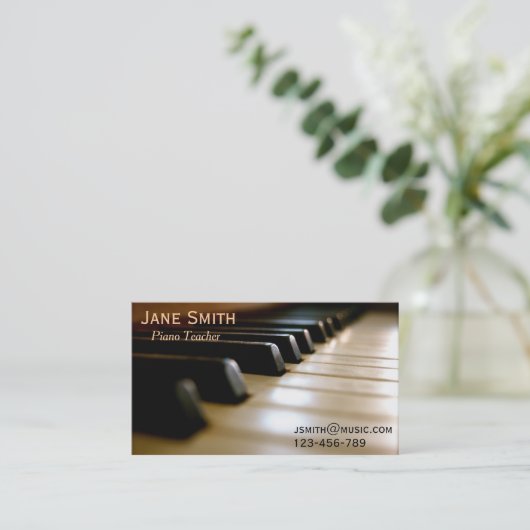 ピアノの教師フリー音楽個人教師のプロフェッショナル 名刺 (スタンド正面)