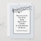 ピアノの演奏会のための海の中の女性ピアニスト 招待状 (裏面)