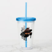 ピアノの漫画イラストレーション アクリルタンブラー (正面)