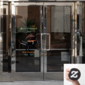 ピアノの漫画イラストレーション ウィンドウサイン (オフィスドア)