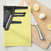 ピアノの漫画イラストレーション キッチンタオル (四つ折り)