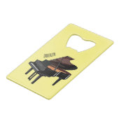 ピアノの漫画イラストレーション クレジットカード栓抜き (正面アングル)