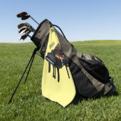 ピアノの漫画イラストレーション ゴルフタオル (グリーン)