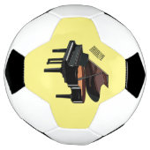 ピアノの漫画イラストレーション サッカーボール (回転)